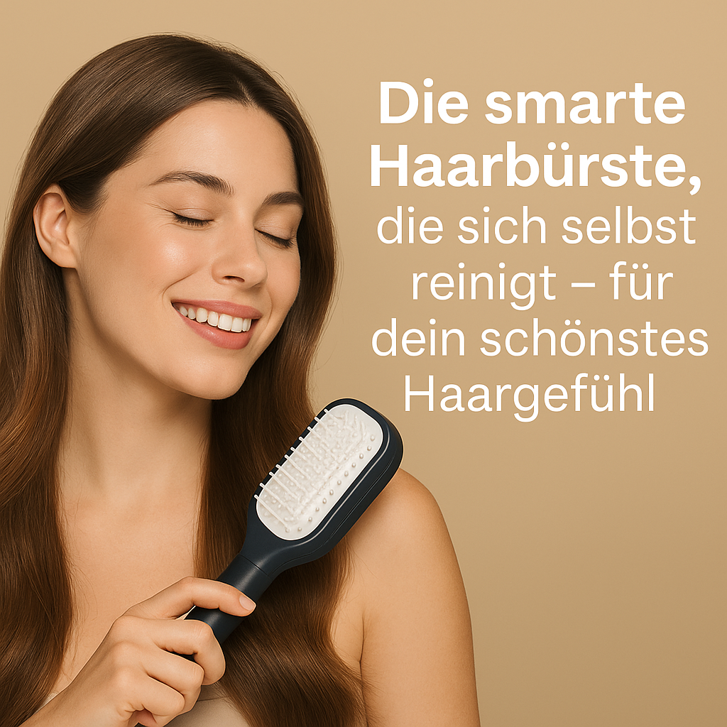 PureBrush™ Selbstreinigende Haarbürste für gesunde Haare - Mit 1-Klick-Reinigung für alle Haartypen