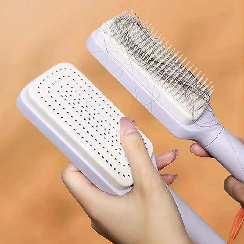 PureBrush™ Selbstreinigende Haarbürste für gesunde Haare - Mit 1-Klick-Reinigung für alle Haartypen
