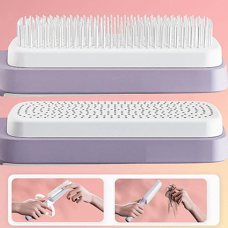 PureBrush™ Selbstreinigende Haarbürste für gesunde Haare - Mit 1-Klick-Reinigung für alle Haartypen