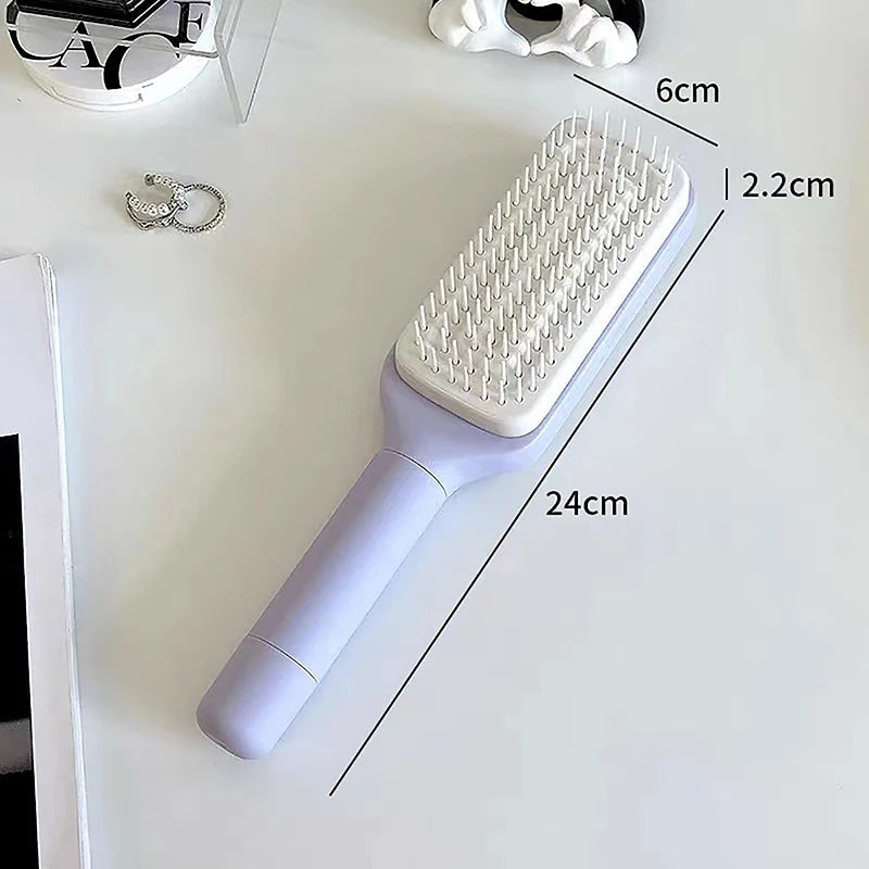 PureBrush™ Selbstreinigende Haarbürste für gesunde Haare - Mit 1-Klick-Reinigung für alle Haartypen